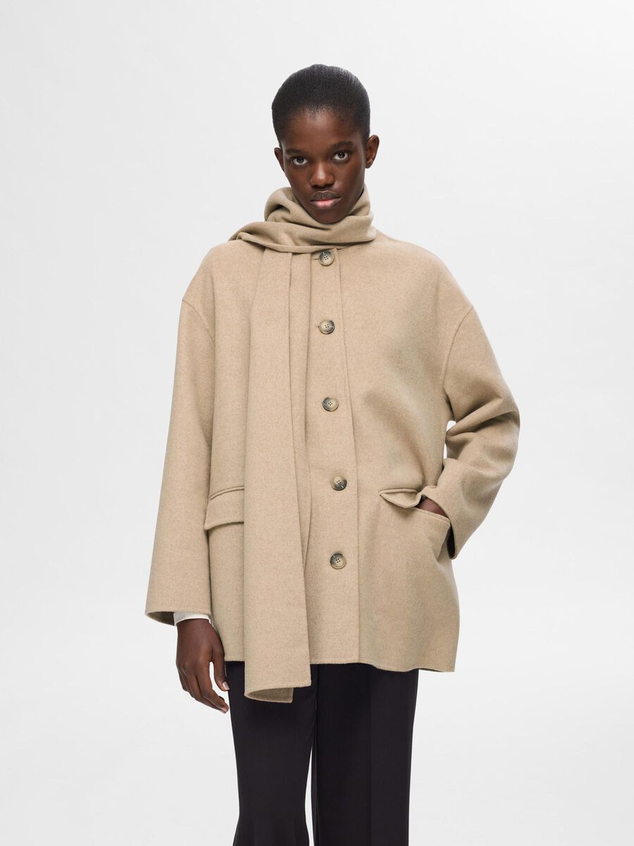 Selected WOLLGEMISCH SCHAL JACKE, Sandshell, highres - 16094229_Sandshell_003.jpg