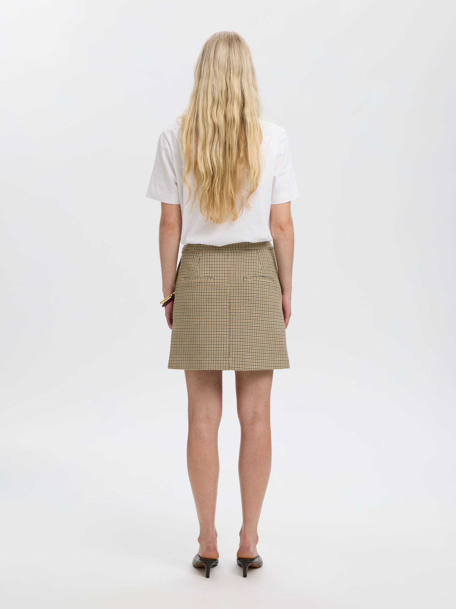 CHECKERED MINI SKIRT, Monks Robe, highres