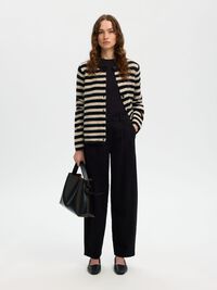 ULDBLANDING STRIKKET CARDIGAN, Black, highres