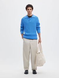 RIBBED PULLOVER, Granada Sky, highres