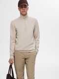 Selected VISCOSEMIX HALVE RITS SWEATSHIRT, Pure Cashmere, highres - 16094477_PureCashmere_008.jpg