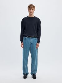 VISCOSE BLEND SWEATSHIRT, Sky Captain, highres