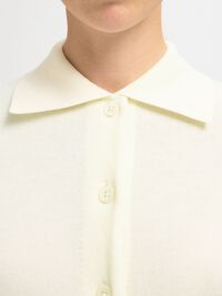 100% MERINO WOOL  LONG-SLEEVED POLO, Egret, highres