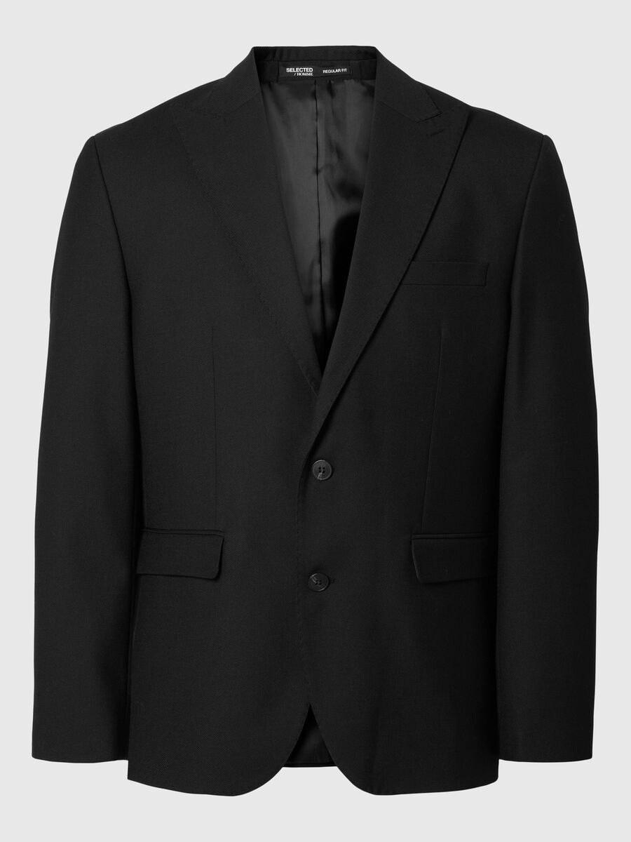 Product tile image - REGULAR FIT WOOL BLEND  BLAZER, Black | 16095794_Black