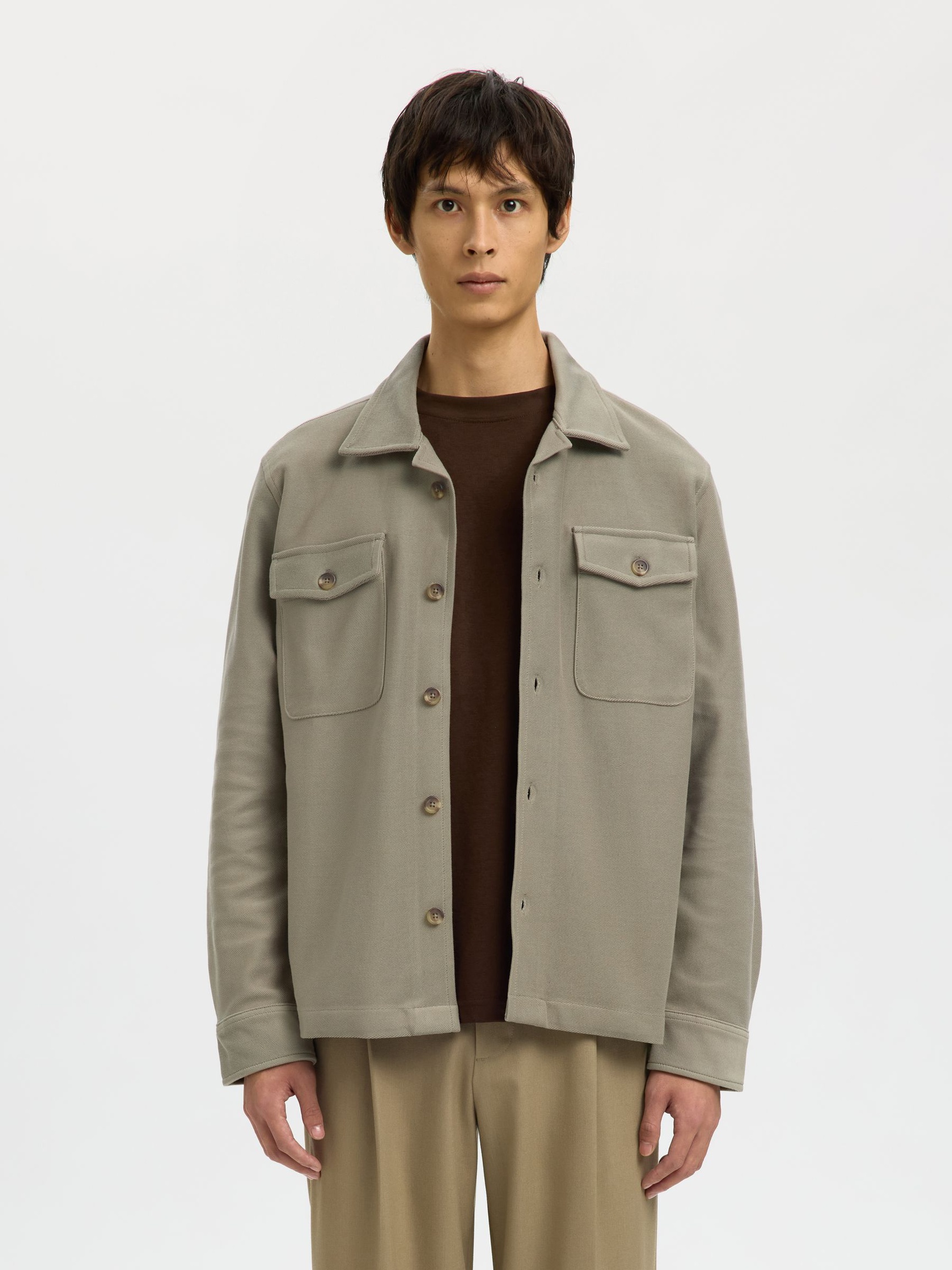 REGULAR FIT OVERSHIRT, Vetiver, highres