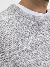 RUNDHALSAUSSCHNITT STRICKPULLOVER, Marshmallow, highres