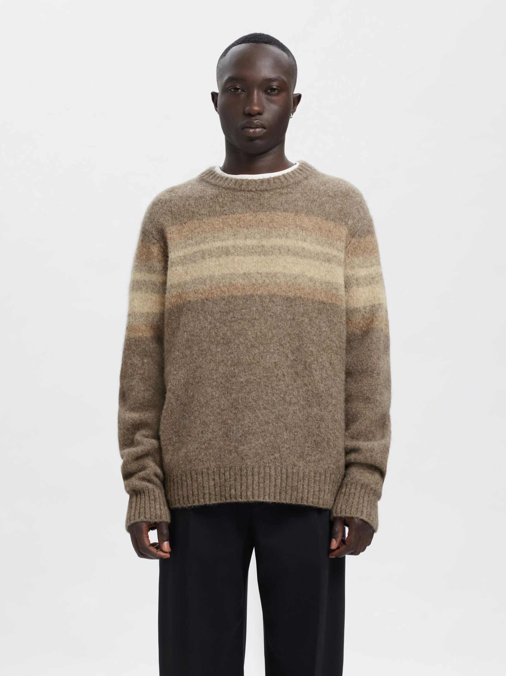 REGULAR FIT KNITTED PULLOVER, Brownie, highres