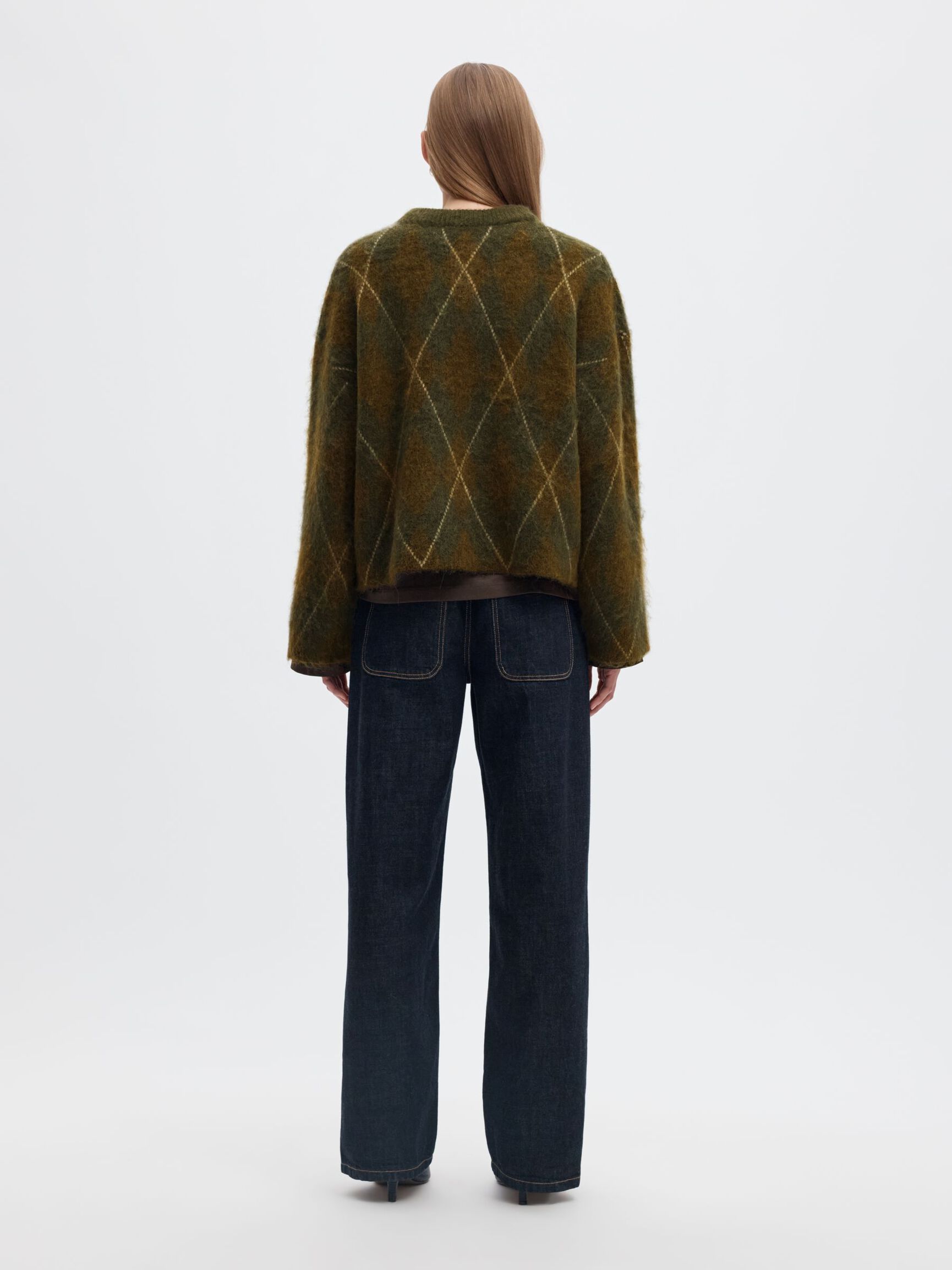 ARGYLE KNITTED JUMPER, Kalamata, highres