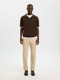 SLIM TAPERED LINEN BLEND TROUSERS, Incense, highres