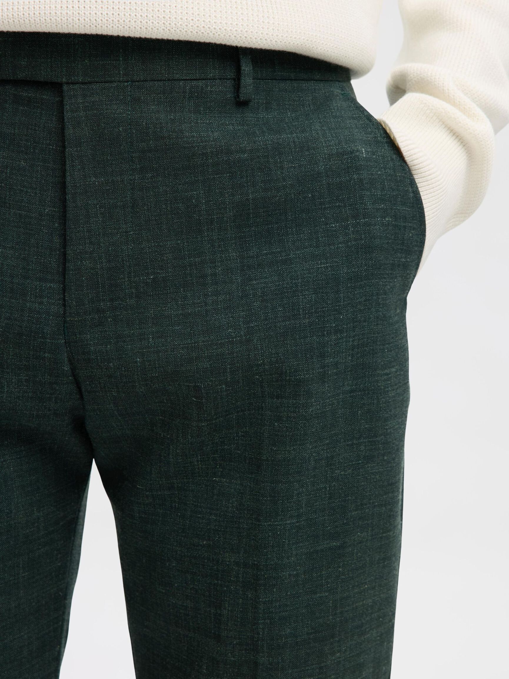 SLIM FIT DRESSBUKSER, Dark Green, highres