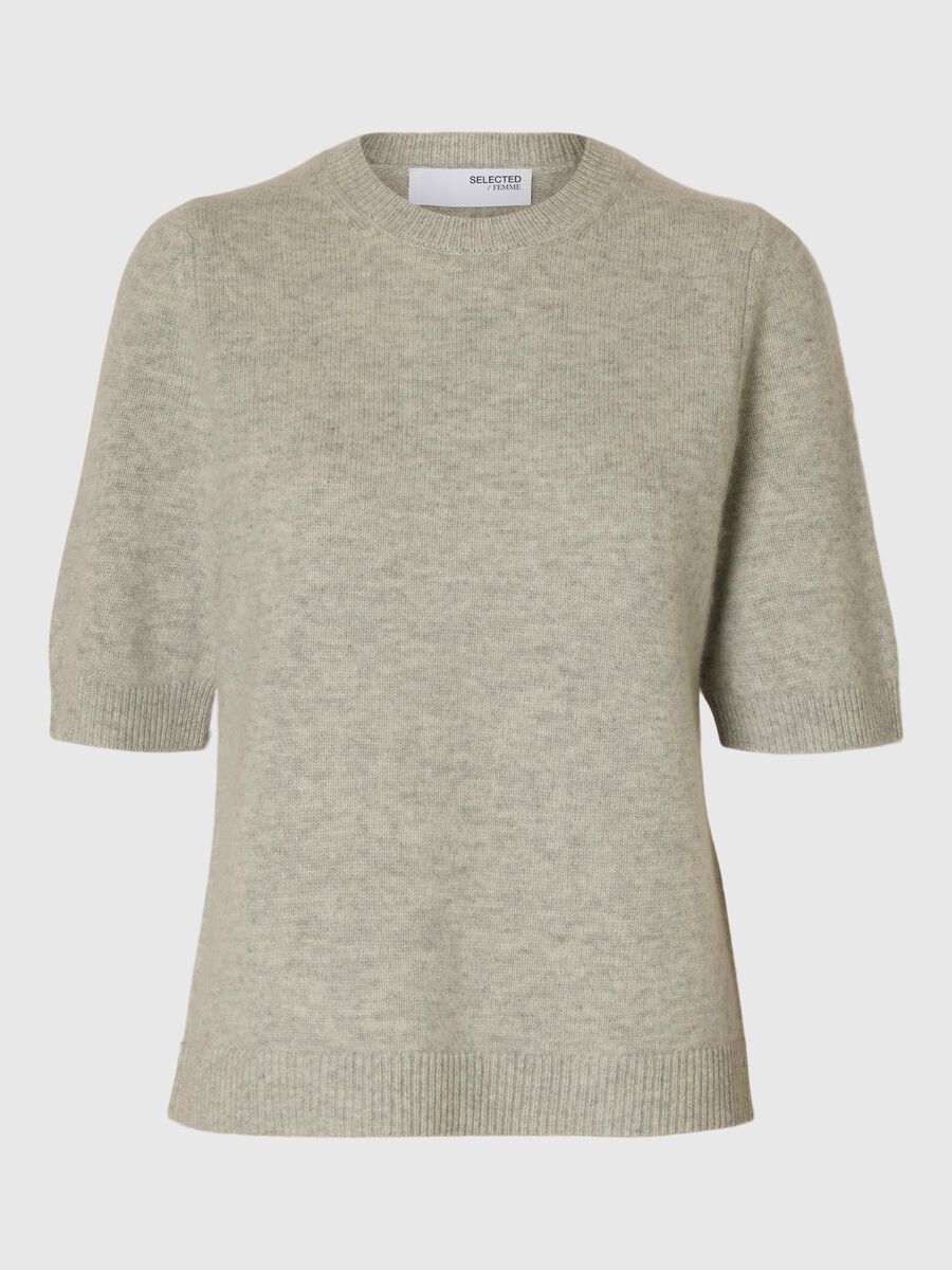 Selected WOLLGEMISCH 2/4-ARM OBERTEIL, Light Grey Melange, highres - 16096821_LightGreyMelange_001.jpg