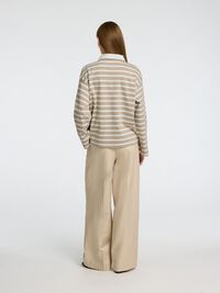 STRIPED  LONG-SLEEVED POLO, Island Fossil, highres
