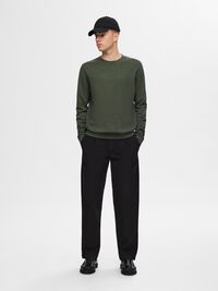 LONG-SLEEVED KNITTED JUMPER, Forest Night, highres