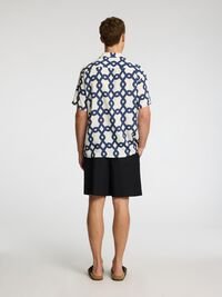 PATTERNED SHORT SLEEVED SHIRT, Egret, highres