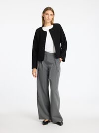 100 % LAINE CARDIGAN EN MAILLE, Black, highres
