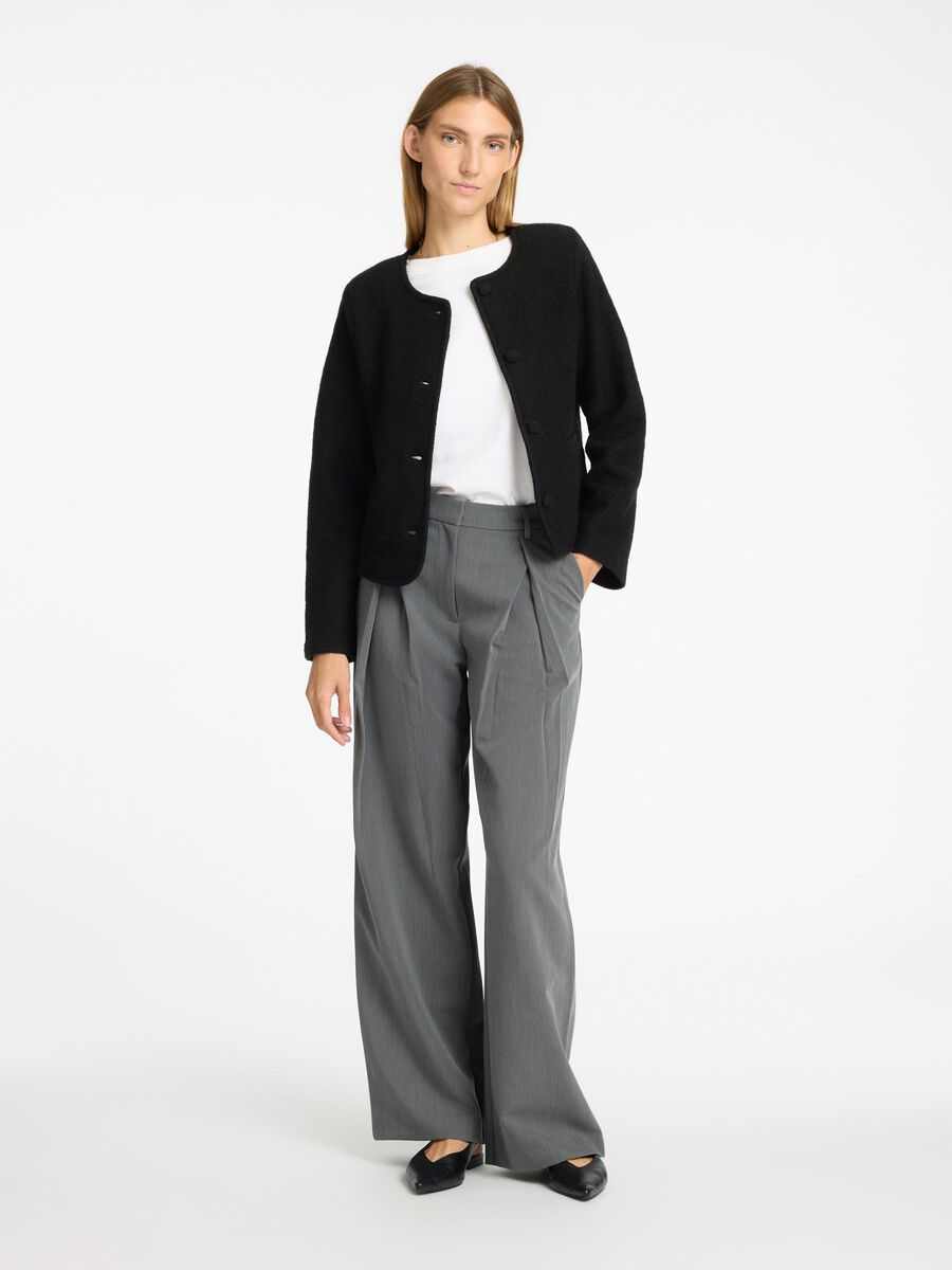 Selected 100 % ULL STRIKKET CARDIGAN, Black, highres - 16097339_Black_005.jpg