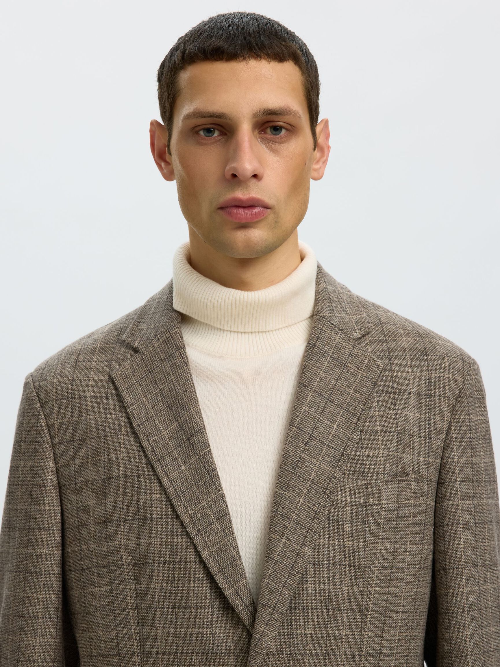 LAINE MÉLANGÉE BLAZER À SIMPLE BOUTONNAGE, Brownie, highres