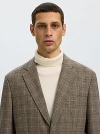 LAINE MÉLANGÉE BLAZER À SIMPLE BOUTONNAGE, Brownie, highres