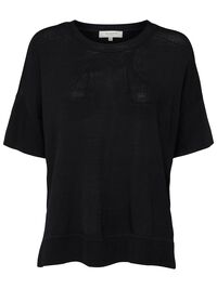 VISKOSEBLANDING LØS T-SHIRT, Black, highres