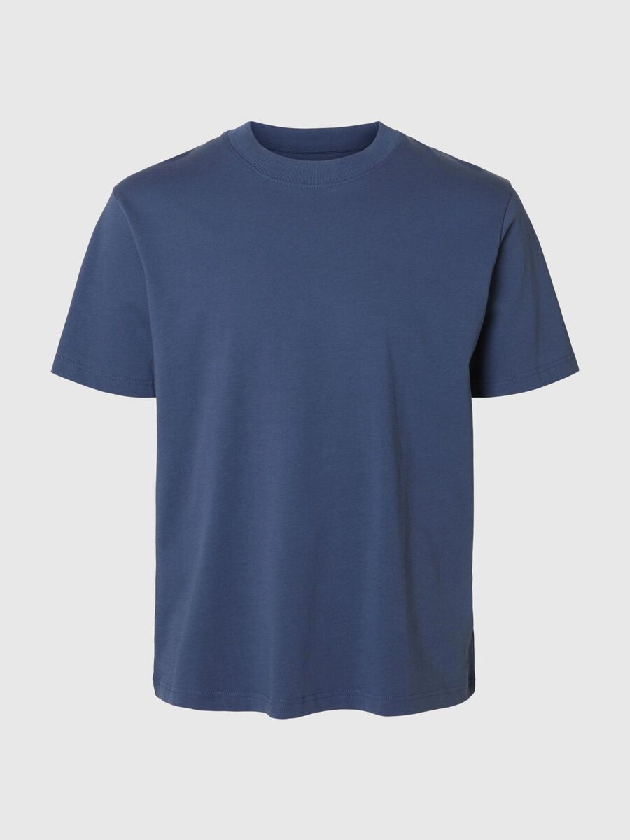 Selected KORTE MOUW RELAXED FIT T-SHIRT, Oceana, highres - 16077385_Oceana_001.jpg