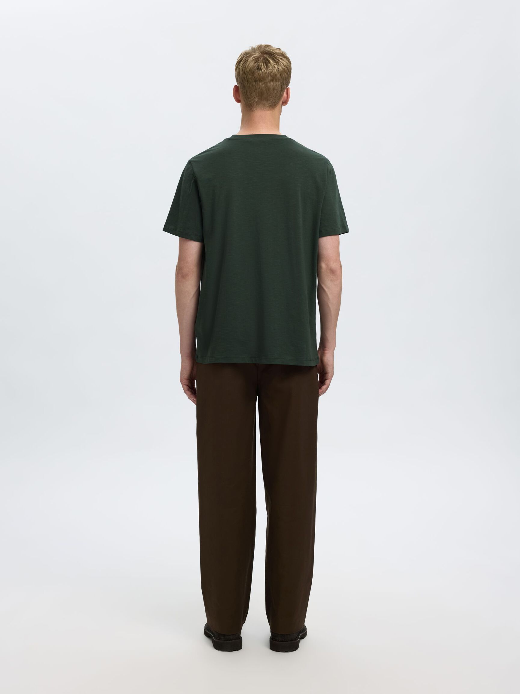 FLAMMENGARN BAUMWOLL T-SHIRT, Deep Forest, highres