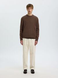 WOOL BLEND RELAXED FIT JUMPER, Chocolate Chip, highres