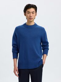 CASHMERE BLEND KNITTED PULLOVER, Set Sail, highres