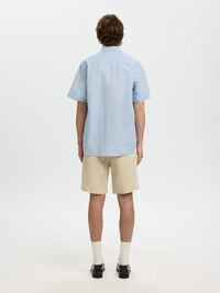 REGULAR FIT LINEN-BLEND SHIRT, Dusty Blue, highres