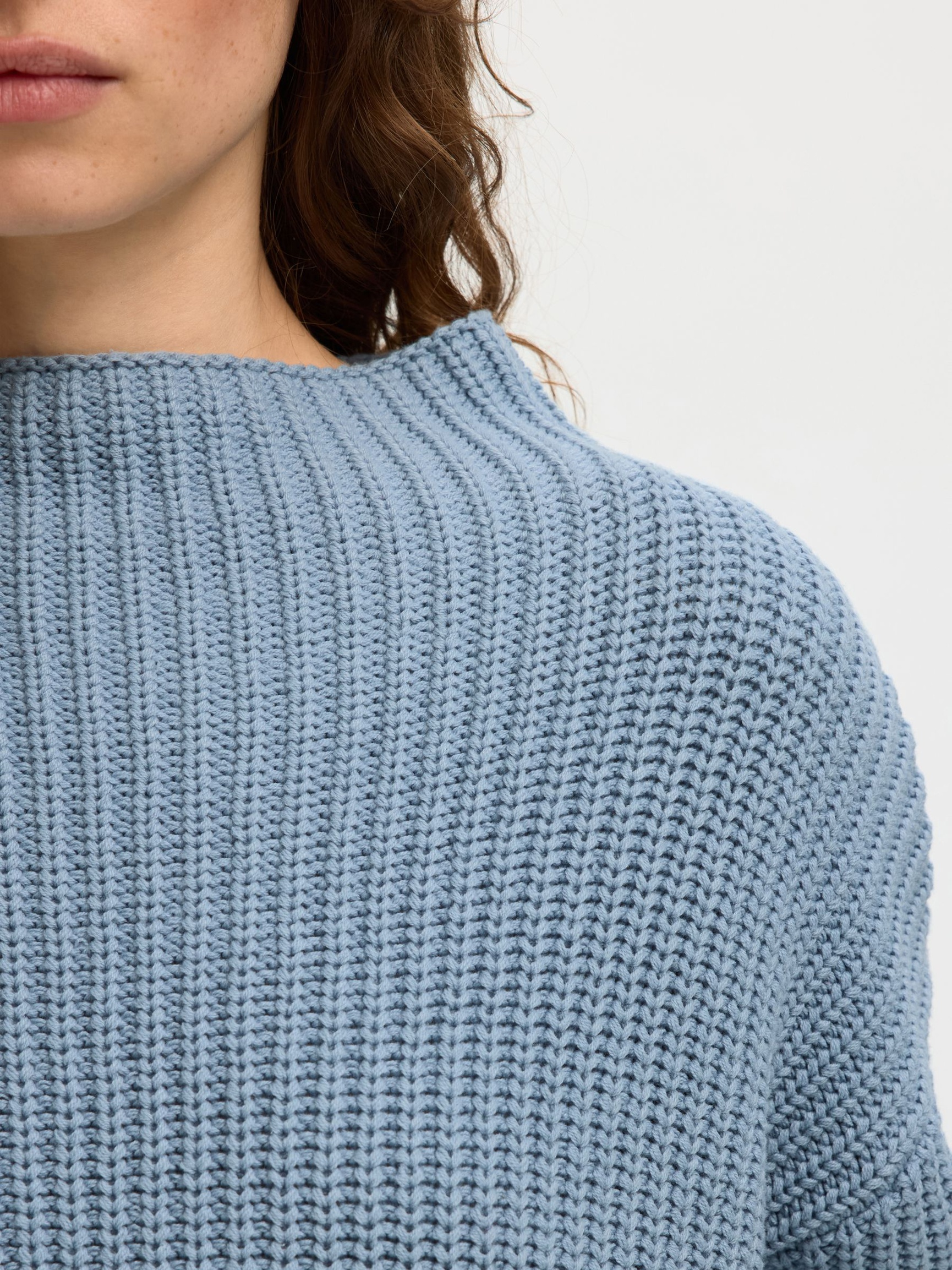 OVERSIZED PULLOVER, Dusty Blue, highres