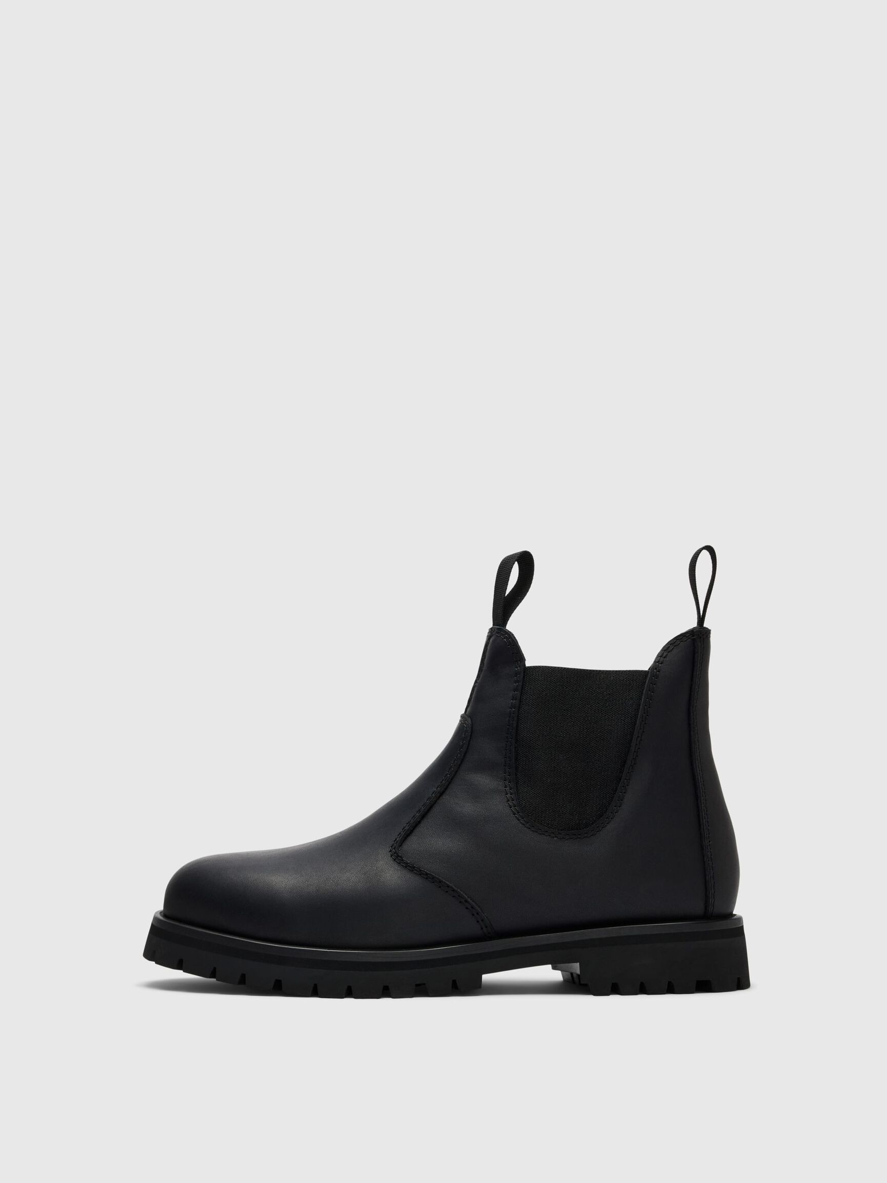 LUG SOLE LEATHER CHELSEA BOOTS, Black, highres