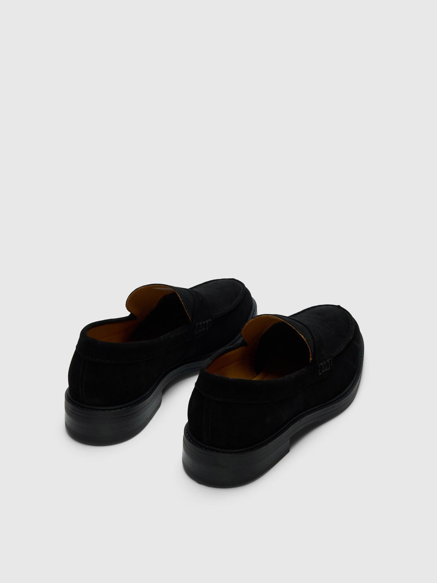 SUEDE LOAFERS, Black, highres