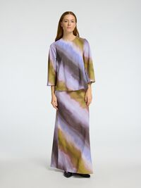 BEDRUKT MAXI ROK, Cornflower Blue, highres