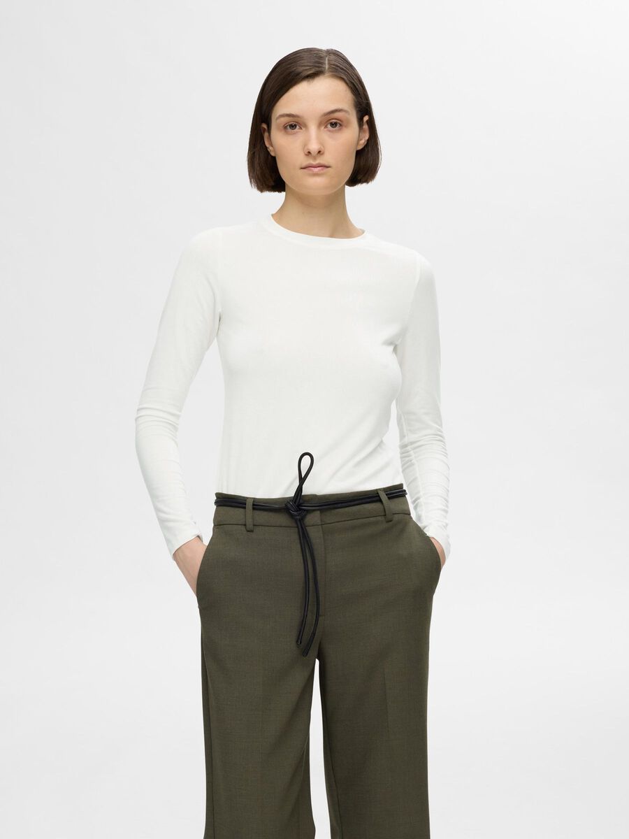 Selected BASIC LONG-SLEEVED T-SHIRT, Snow White, highres - 16094343_SnowWhite_003.jpg