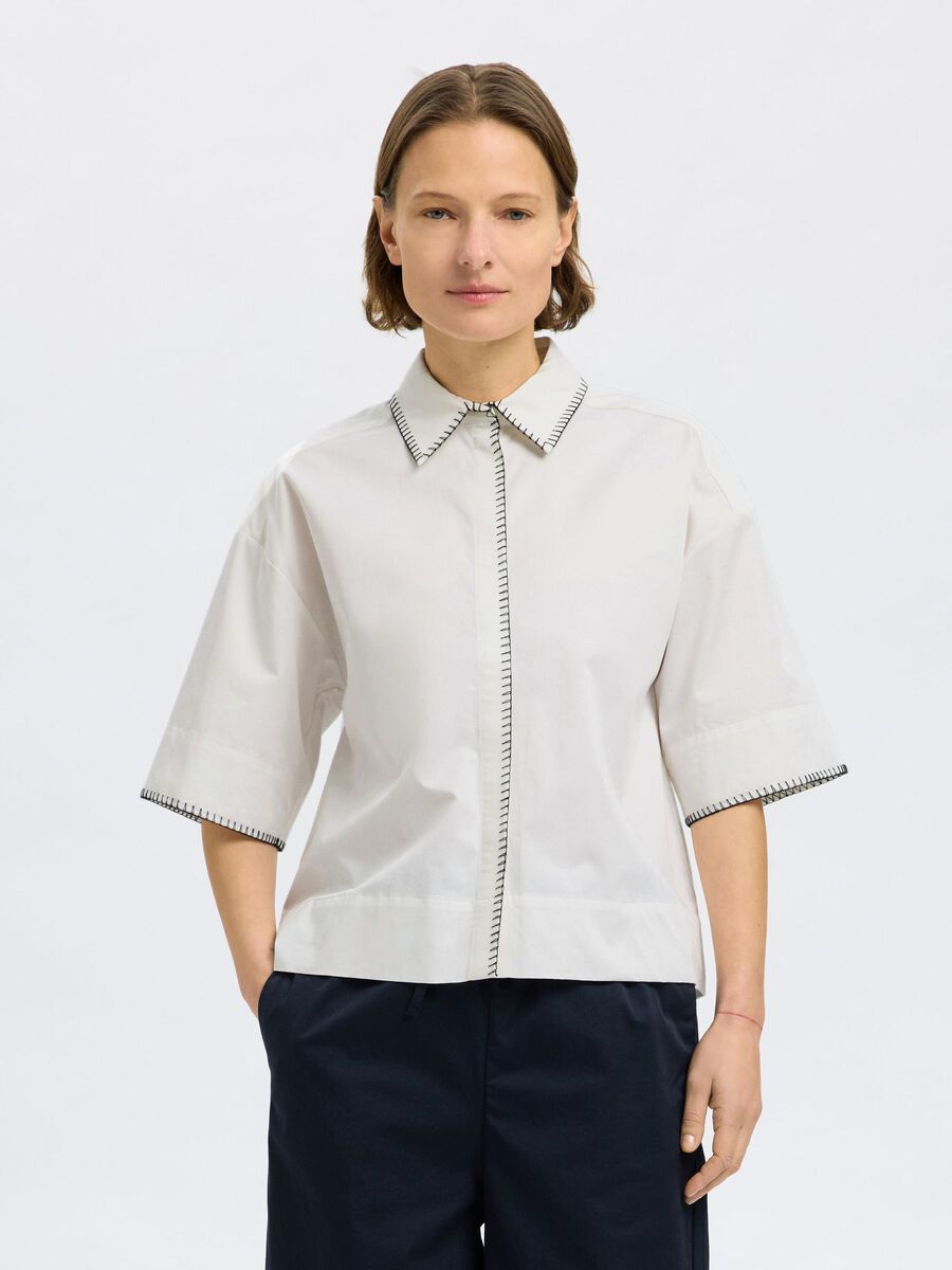 Selected SHORT SLEEVED CROPPED SHIRT, Bright White, highres - 16097864_BrightWhite_1185691_003.jpg
