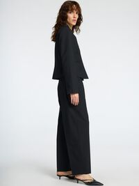 WOOL BLEND  BARREL FIT TROUSERS, Black, highres