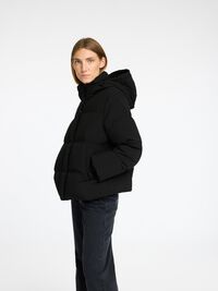 SHORT PUFFER JACKET, Black, highres