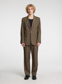 RELAXED FIT WOOL TROUSERS, Brindle, highres