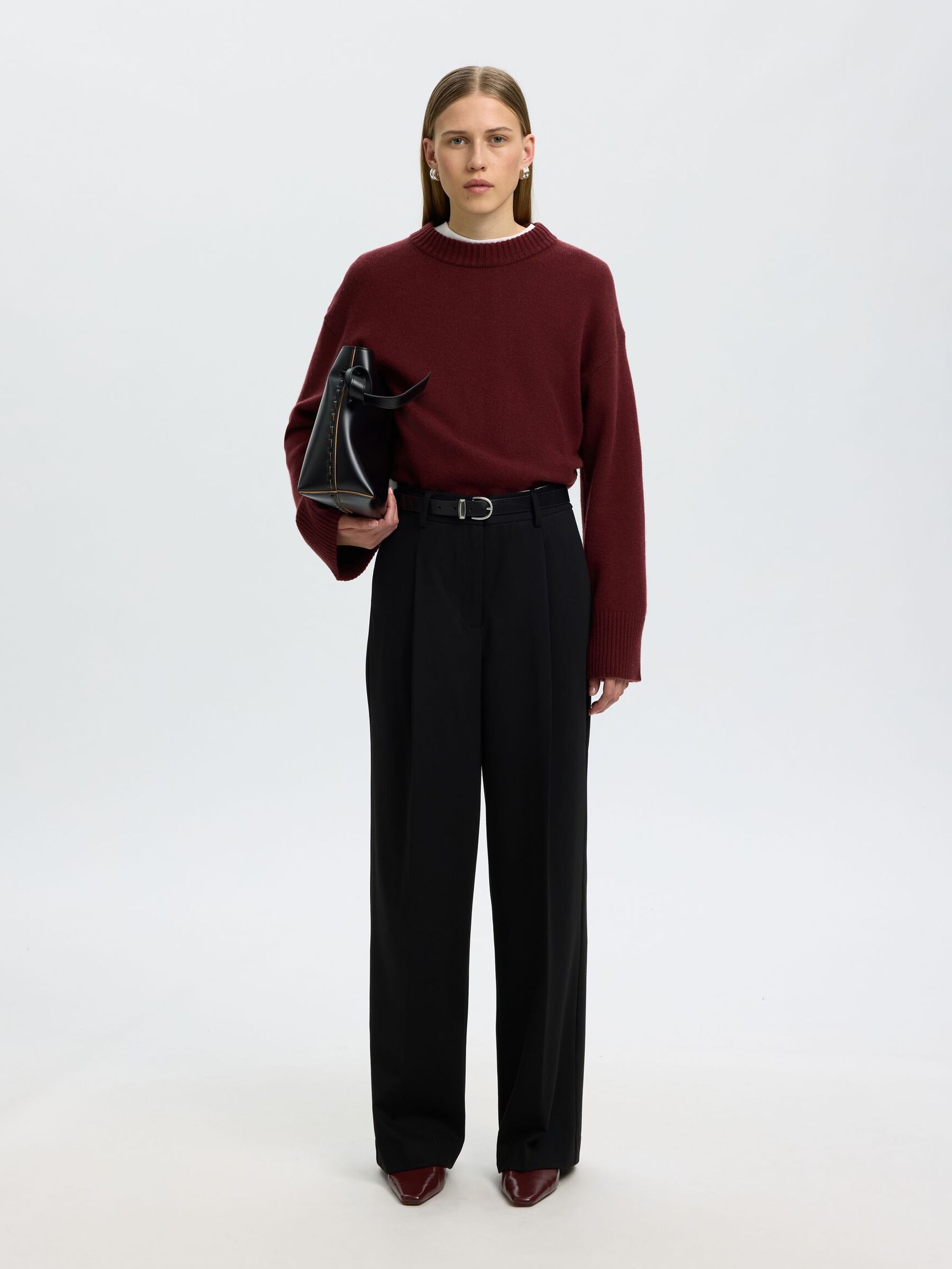 CASHMERE BLEND PULLOVER, Tawny Port, highres