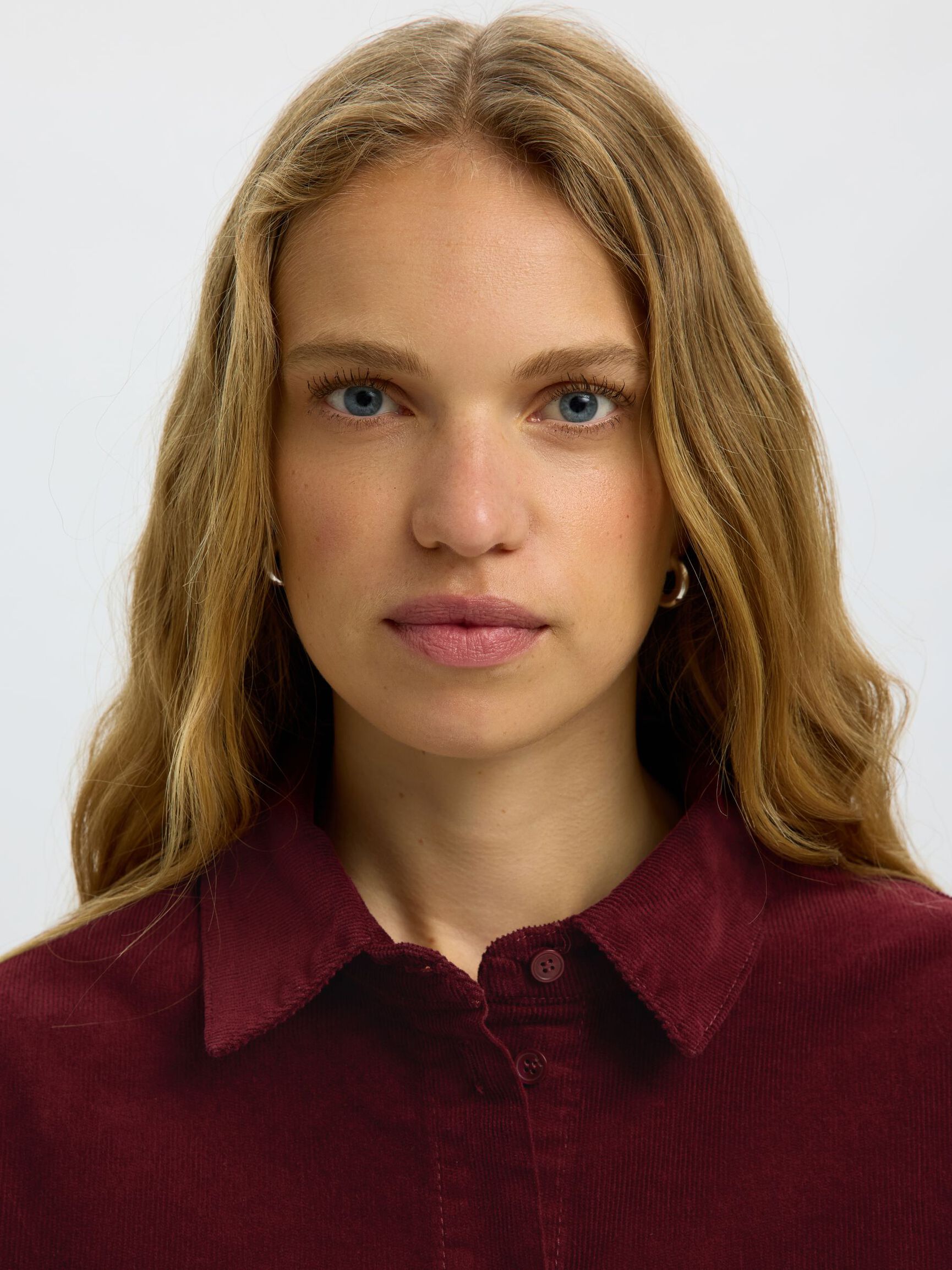 REGULAR FIT CORDUROY SHIRT, Tawny Port, highres