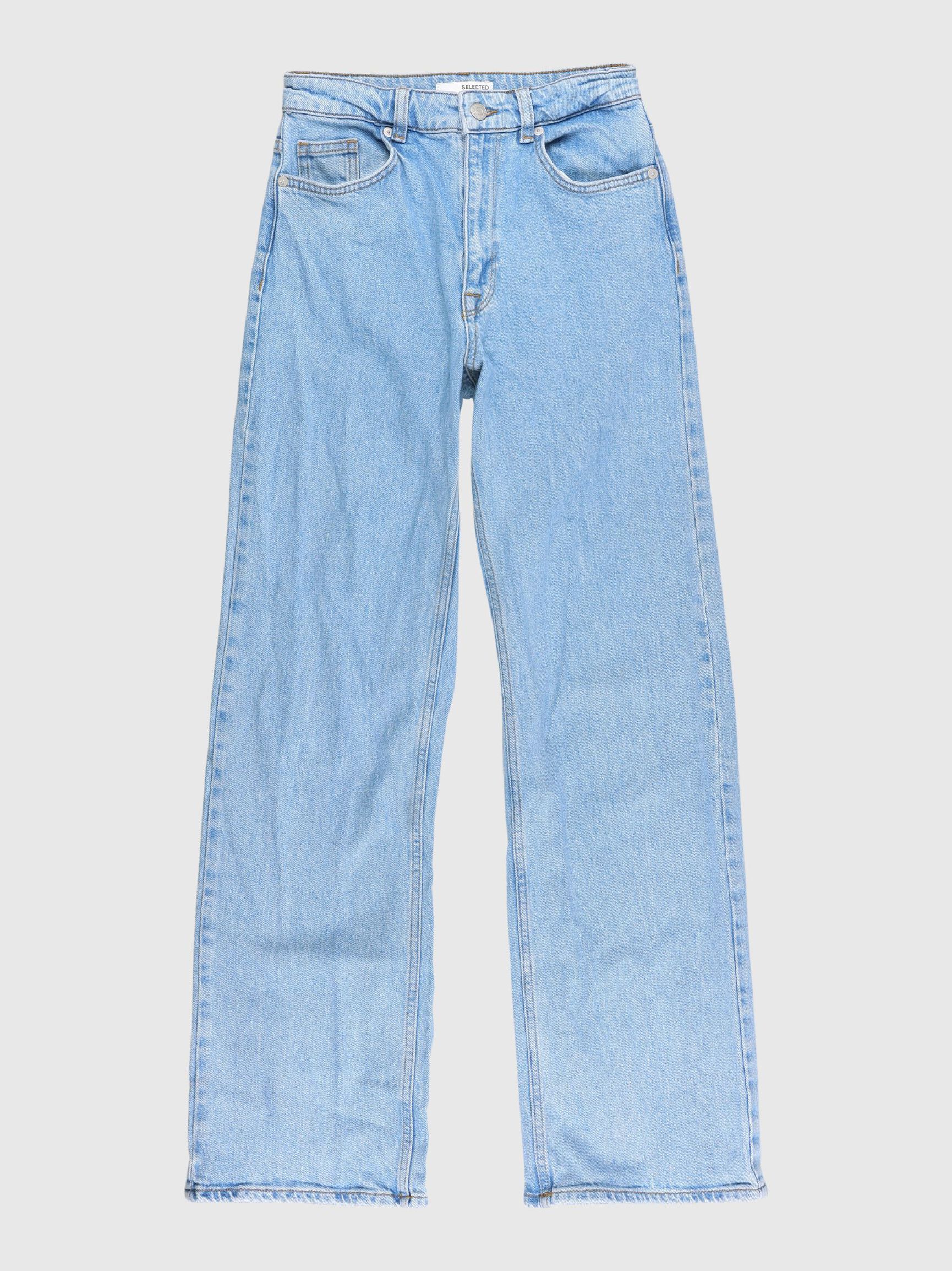 LIGHT WASH WIDE FIT JEANS, Light Blue Denim, highres