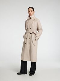 LINNENMIX DUBBELE KNOPENRIJ TRENCHCOAT, Nomad, highres