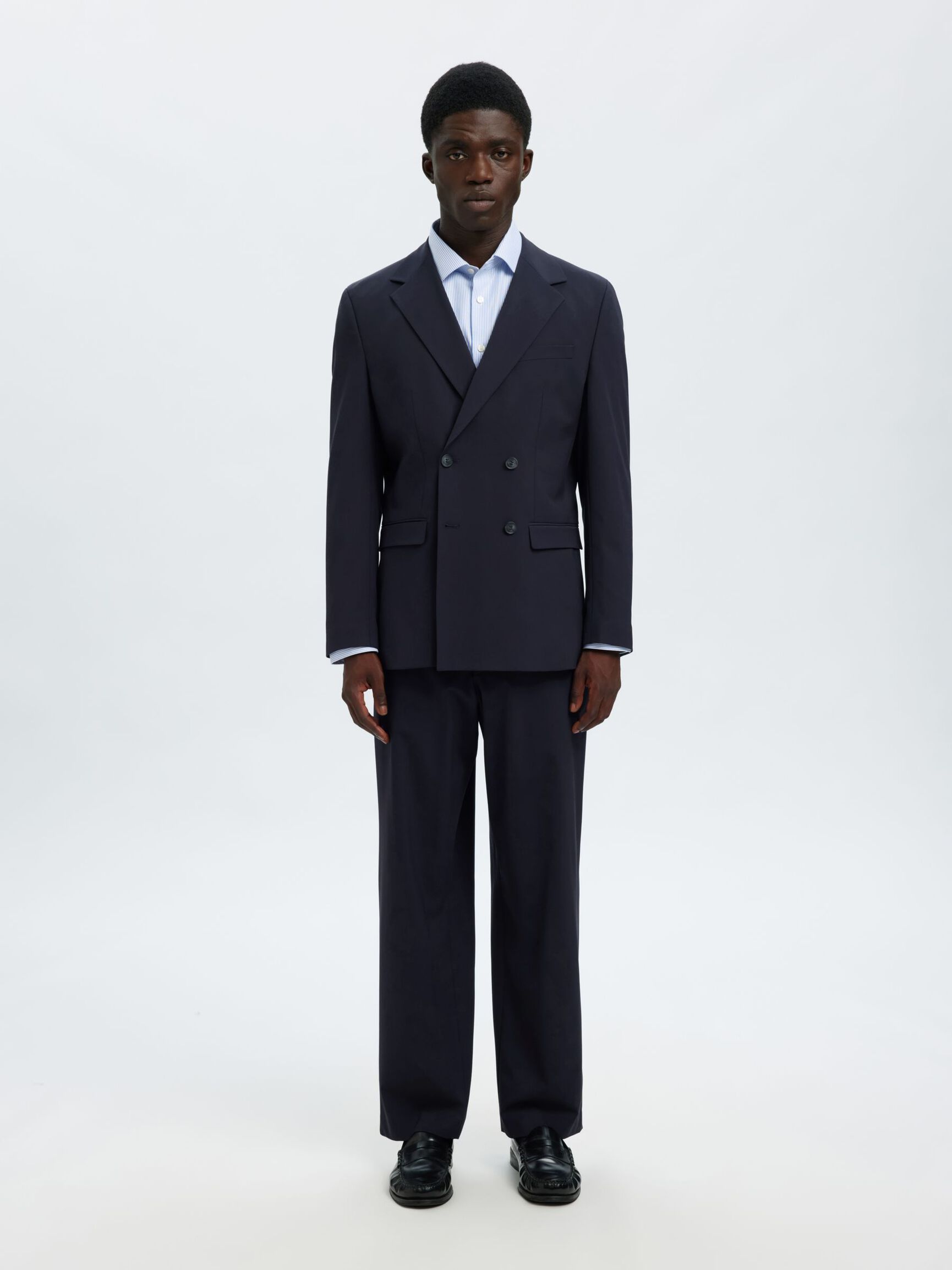 220 LOOSE FIT  SUIT TROUSERS, Navy Blazer, highres