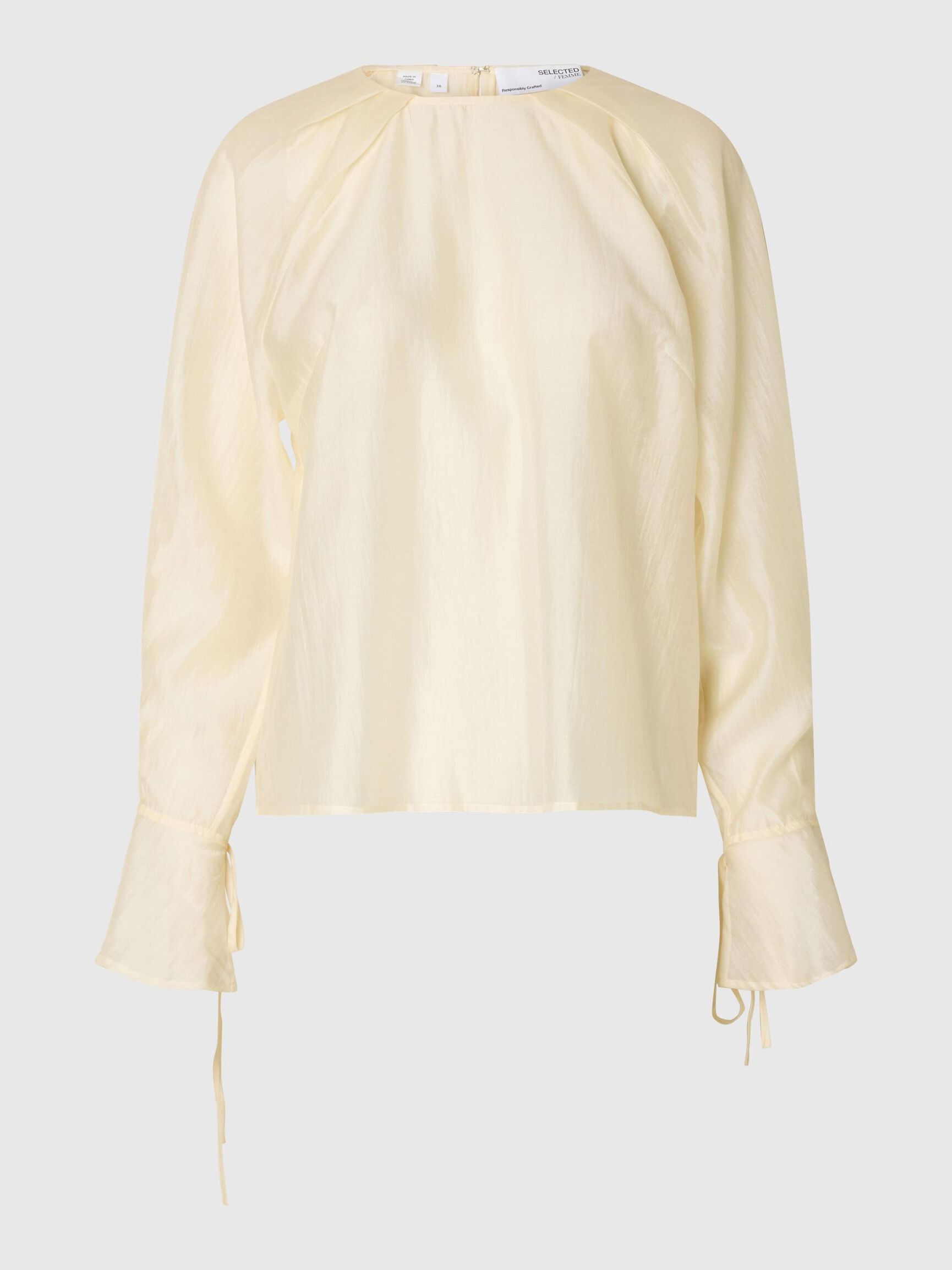 GEDETAILLEERD SHIRT MET LANGE MOUWEN, Angora, highres