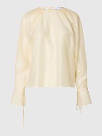 GEDETAILLEERD SHIRT MET LANGE MOUWEN, Angora, highres