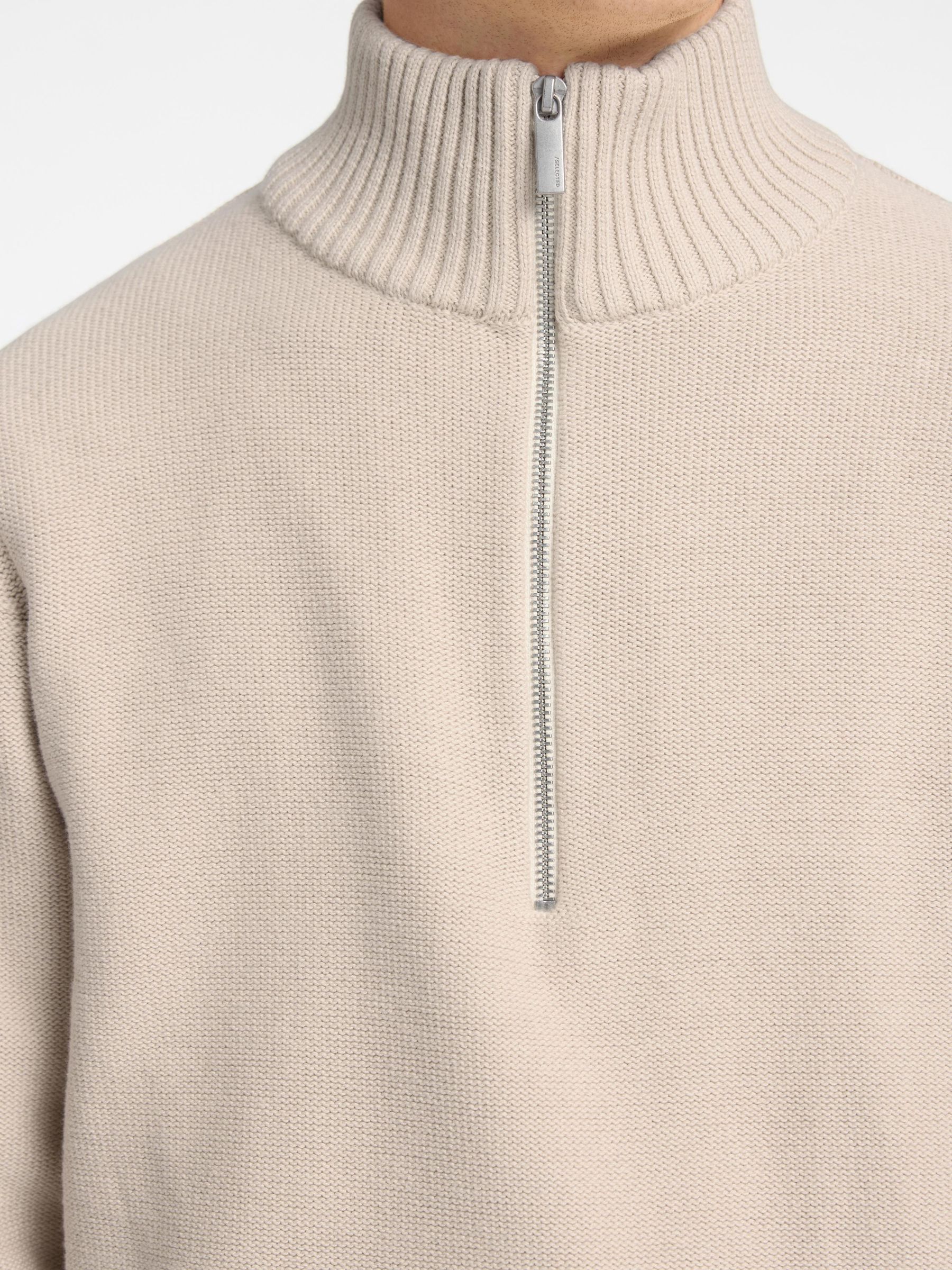 DEMI-FERMETURE ÉCLAIR PULLOVER, Oatmeal, highres