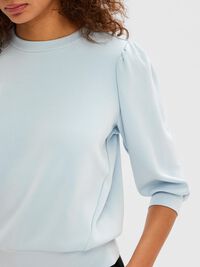 PUFF SLEEVE SWEATSHIRT, Cashmere Blue, highres