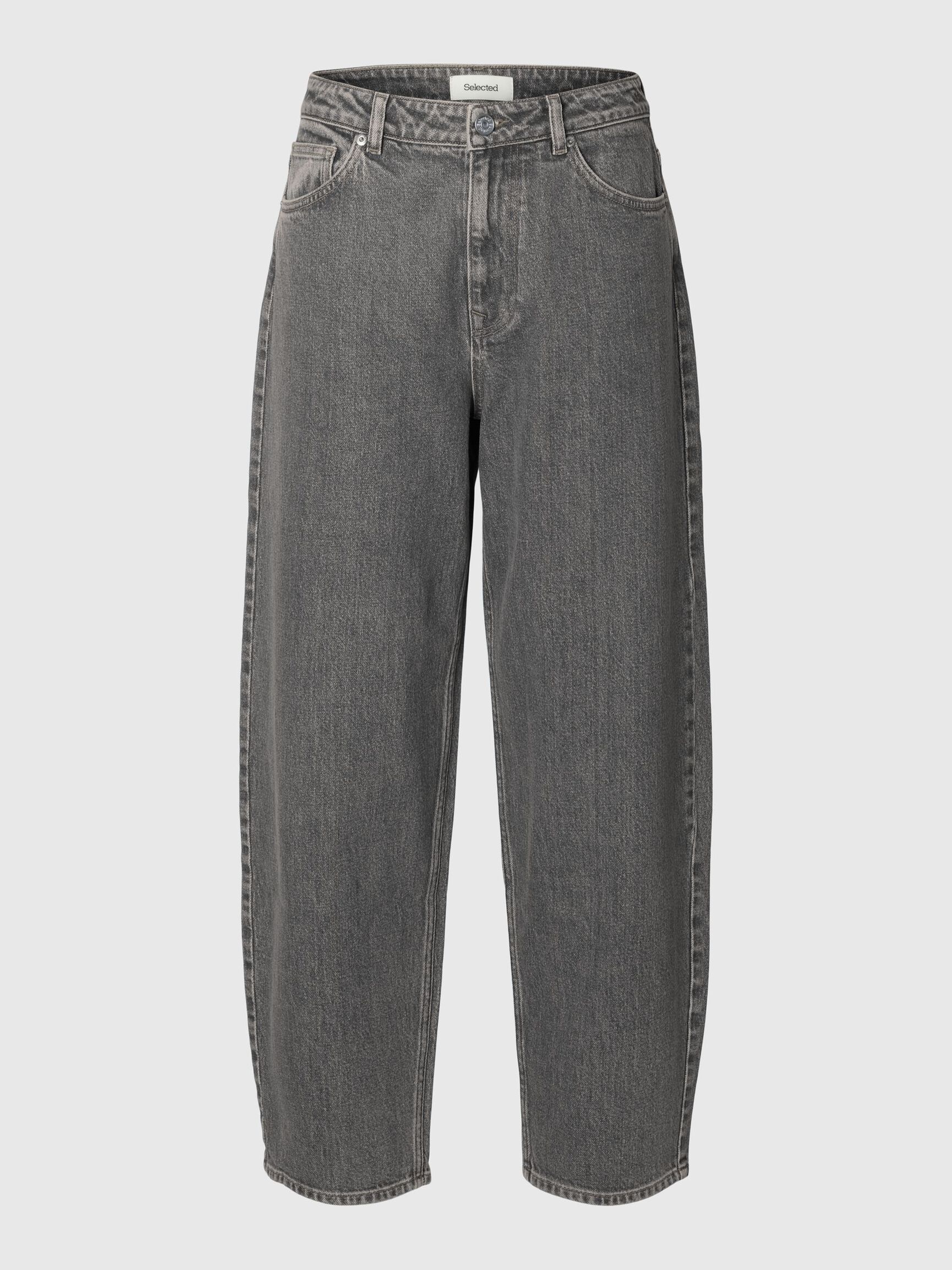 HIGH WAIST BARREL FIT JEANS, Medium Grey Denim, highres