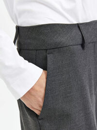 VISKOSEBLANDING BUKSER MED VIDE BEN, Dark Grey Melange, highres
