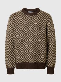 PATTERN KNITTED JUMPER, Delicioso, highres