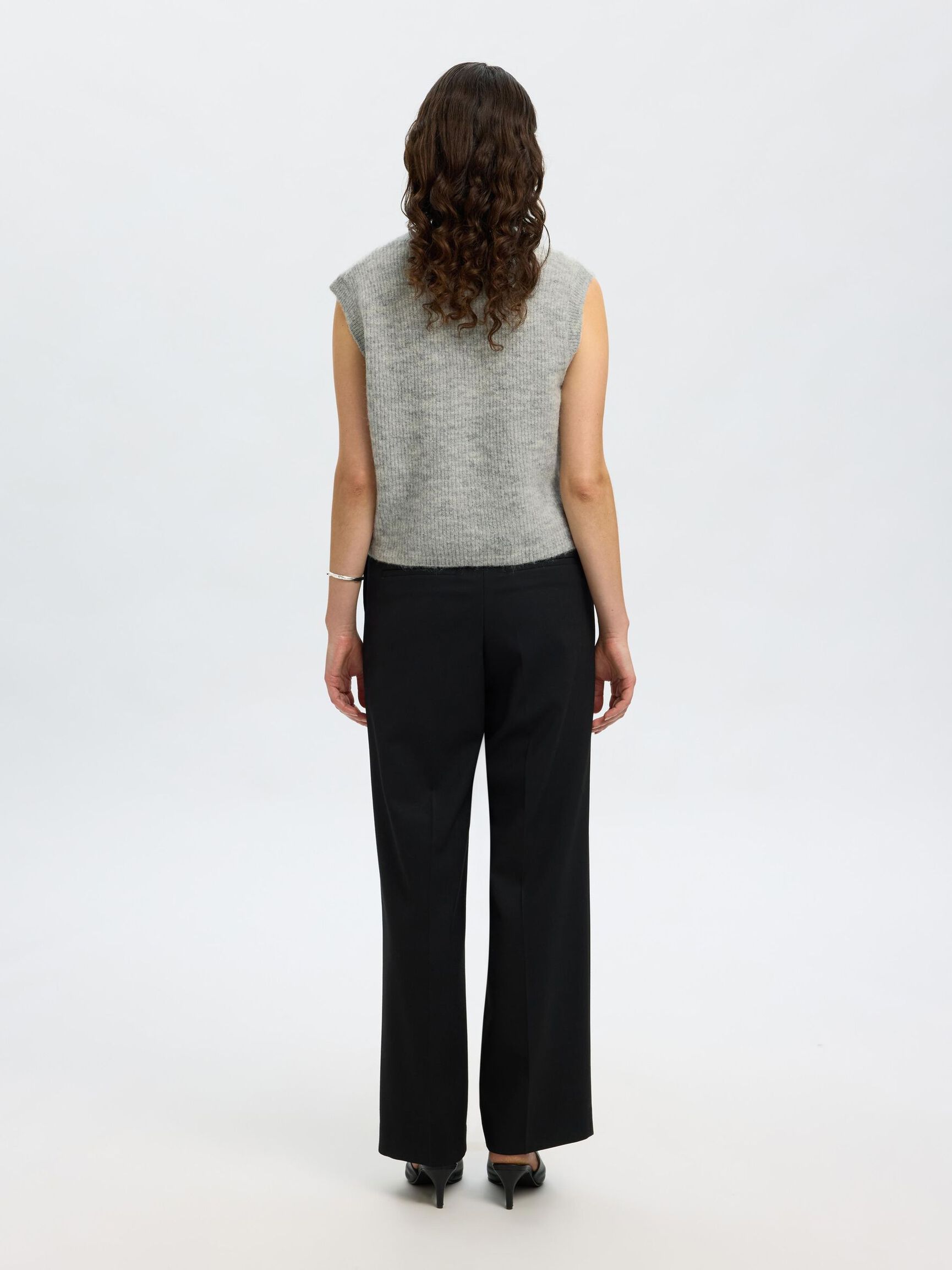 GILET A MAGLIA, Light Grey Melange, highres
